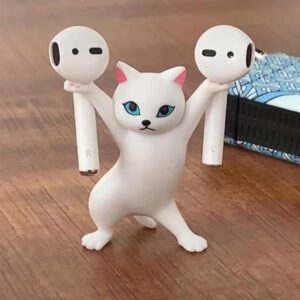 This dancing cat holds your AirPods